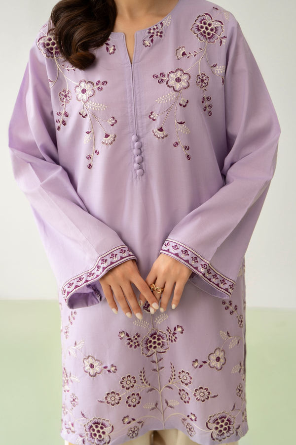 Samra 2PC – Lavender Embroidered Cotton Dres