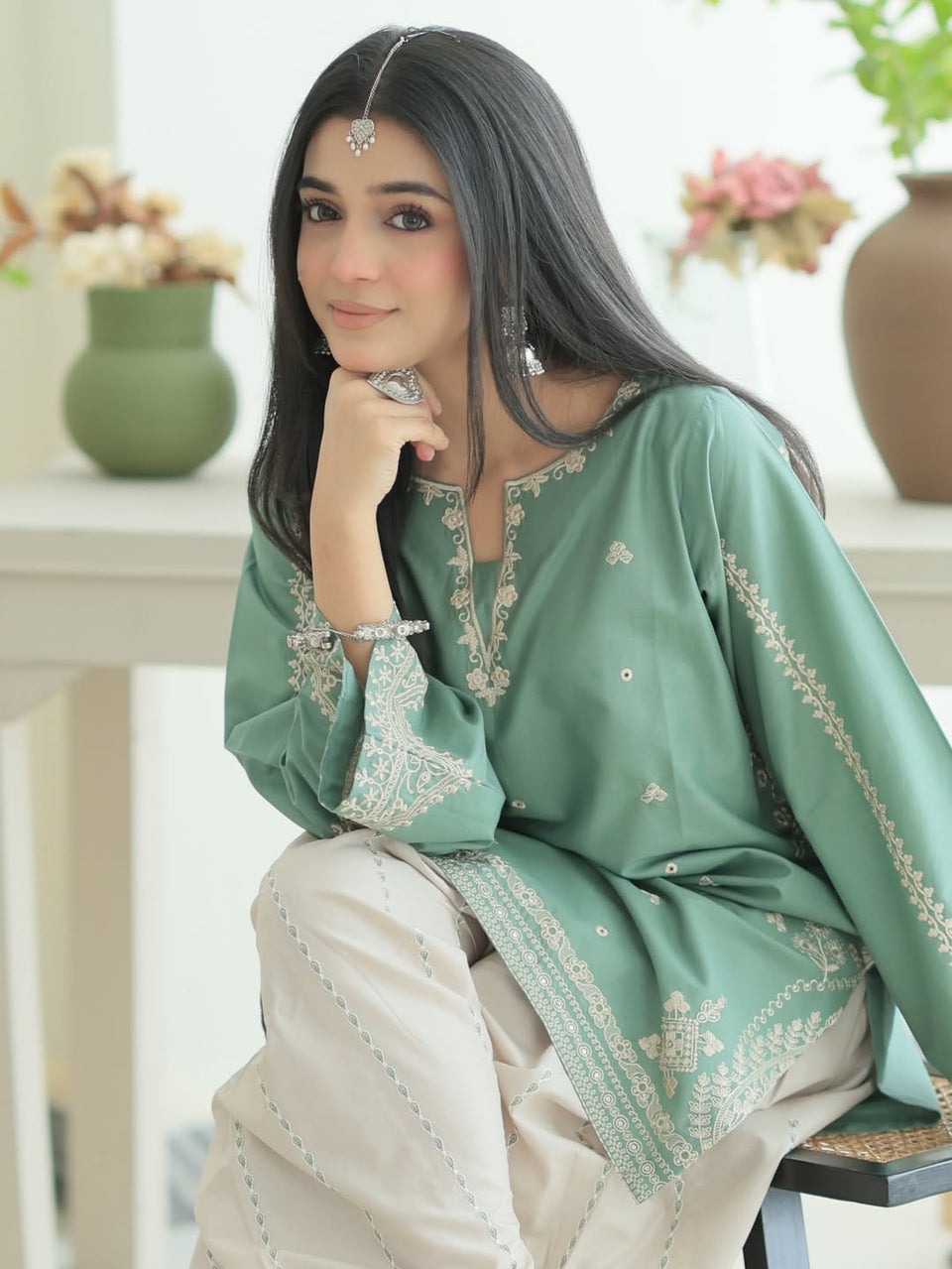 Mint Grace 2PC – Lawn Cotton Suit