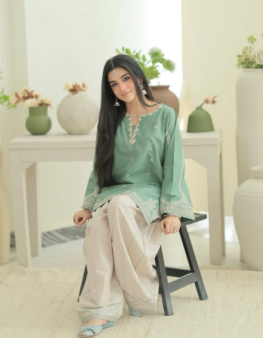 Mint Grace 2PC – Lawn Cotton Suit