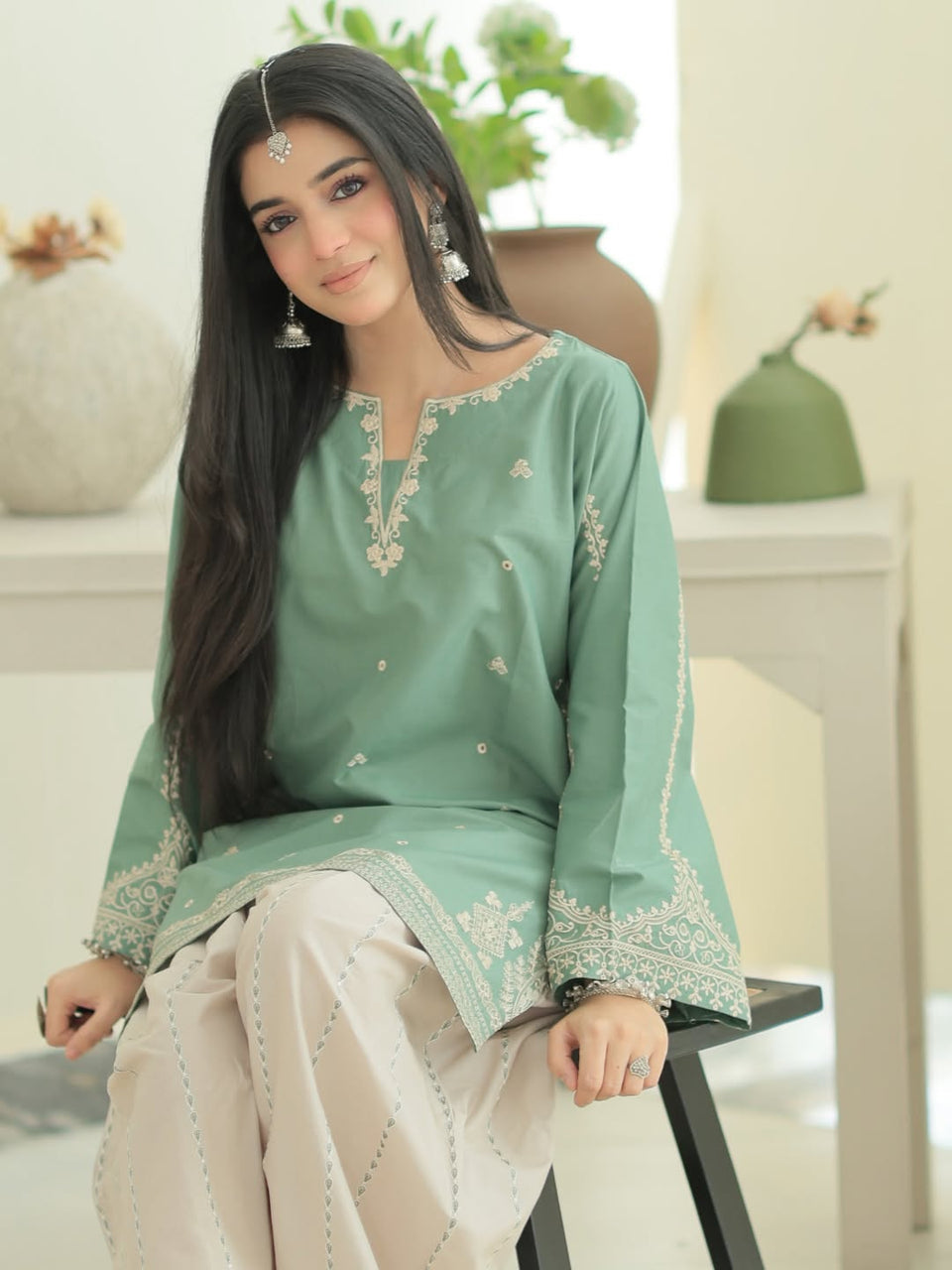Mint Grace 2PC – Lawn Cotton Suit