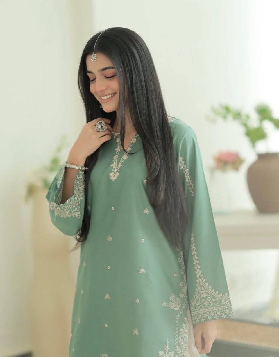 Mint Grace 2PC – Lawn Cotton Suit