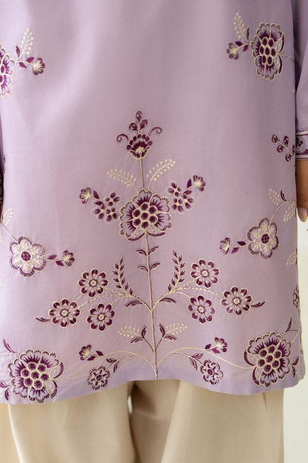 Samra 2PC – Lavender Embroidered Cotton Dres
