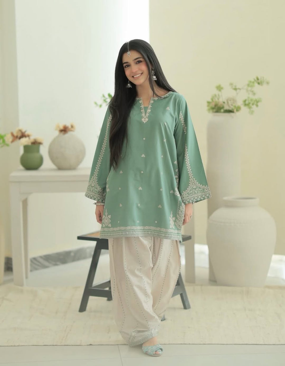 Mint Grace 2PC – Lawn Cotton Suit